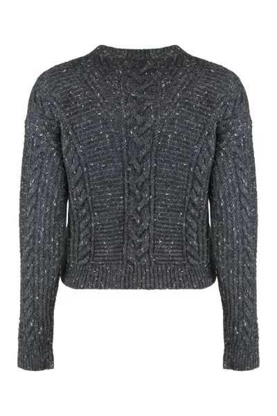 Max Mara Studio Boxy Sweater In Alpaca Blend In Gray