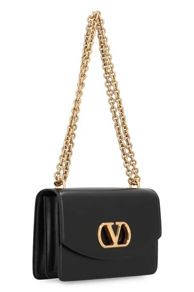Valentino Garavani Vain Leather Shoulder Bag In Black