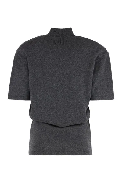 Jacquemus Grey Wool-cashmere Sweater In Gray