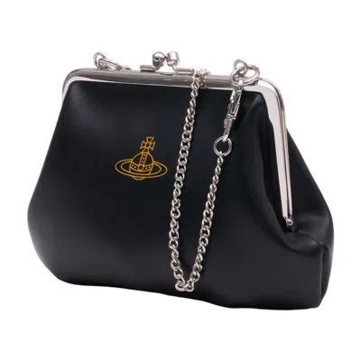 Vivienne Westwood Granny Frame Purse In Black
