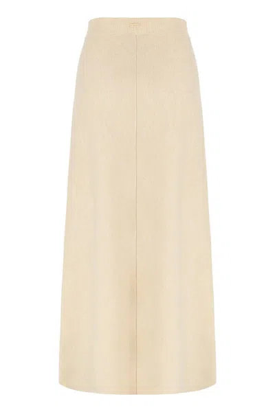 Max Mara Gonna Flared In Wool And Cashmere In Brown