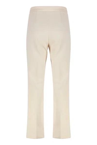 Elisabetta Franchi Pants In Double Crepe In White