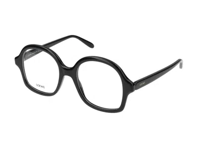 Loewe Black Slim Oversized Glasses In Black