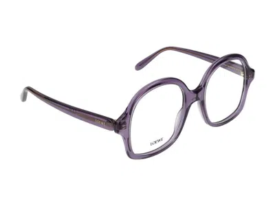 Loewe Purple Slim Oversized Glasses In Purple