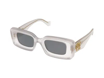 Loewe Womens White G736270x18 Rectangle-frame Acetate Sunglasses In Gray