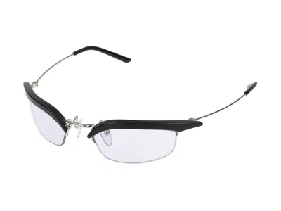 Prada Womens Pr B50s Rectangle-frame Metal Sunglasses Black In Black