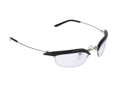 Prada Womens Pr B50s Rectangle-frame Metal Sunglasses Black In Black