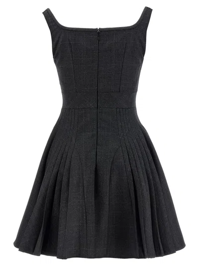 Giovanni Bedin Prince Of Wales Pleated Dress In Black