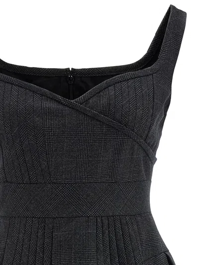 Giovanni Bedin Prince Of Wales Pleated Dress In Black