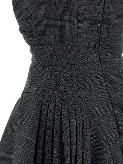 Giovanni Bedin Prince Of Wales Pleated Dress In Black