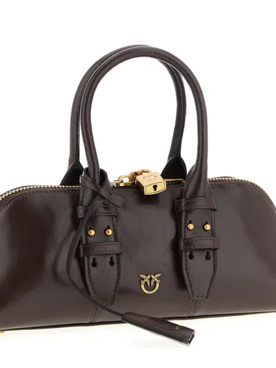 Pinko Escape Baguette Small Handbag In Burgundy