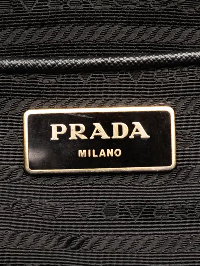 Pre-owned Prada 2000-2025 Medium Saffiano Lux Galleria Double Zip Satchel In Black