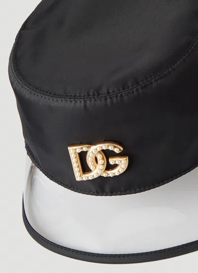Dolce & Gabbana Women Embellished Logo Bucket Hat In Black