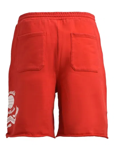 Breath Logo-print Raw-hem Shorts In Red