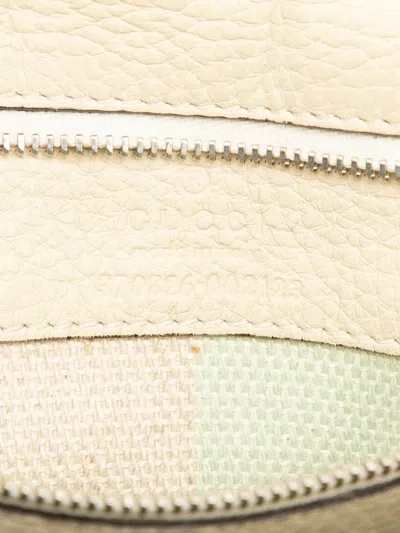 Pre-owned Gucci 2000-2015 Medium Leather Bamboo Daily Crossbody Bag In White