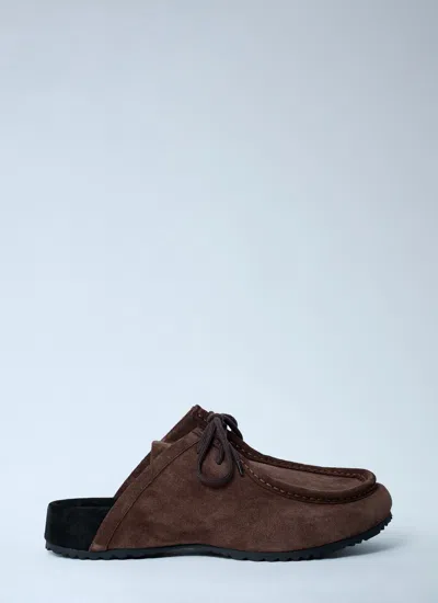 Dries Van Noten Men Leather Slip-on Shoes In Brown