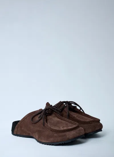 Dries Van Noten Men Leather Slip-on Shoes In Brown