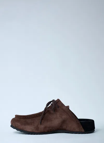 Dries Van Noten Men Leather Slip-on Shoes In Brown