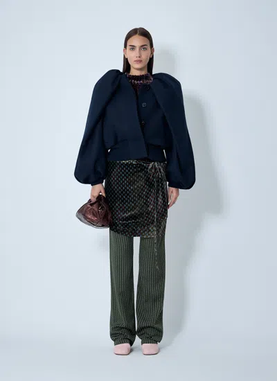 Dries Van Noten Women Puff-sleeve Jacket In Blue
