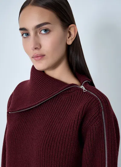 Dries Van Noten Women Zip-collar Sweater In Red