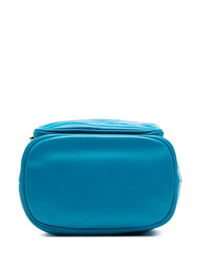 Pre-owned Prada 2000-2013 Mini Soft Calf Drawstring Bucket Bag In Blue