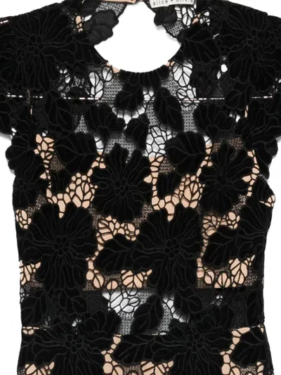 Alice And Olivia Clover Open Back Midi Dress In Black