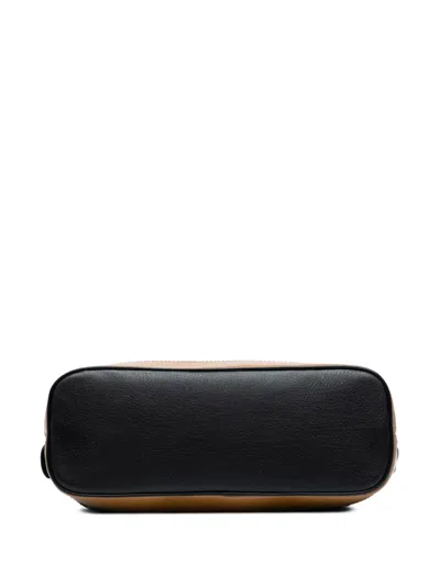 Pre-owned Celine 2007 Bicolor Leather Shoulder Bag In Black