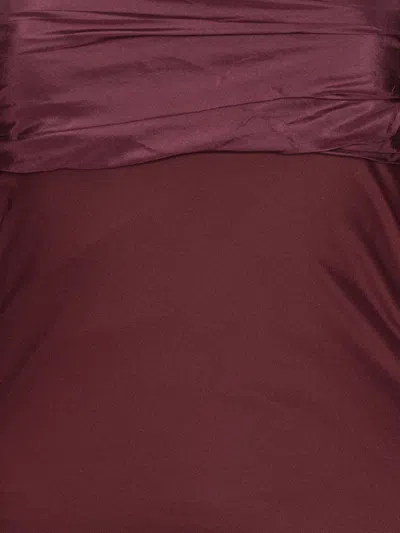 Rotate Birger Christensen Chiffon Puff-sleeve Dress In Red