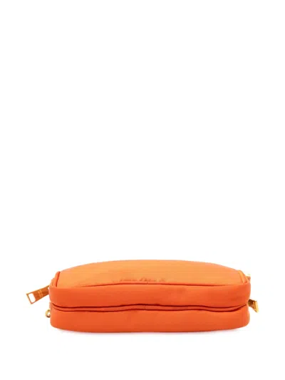 Pre-owned Prada 2000-2013 Mini Tessuto Double Zip Camera Bag Crossbody Bag In Orange