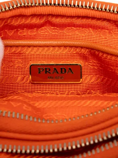 Pre-owned Prada 2000-2013 Mini Tessuto Double Zip Camera Bag Crossbody Bag In Orange