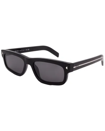 Prada Logo Rectangular Sunglasses In Black
