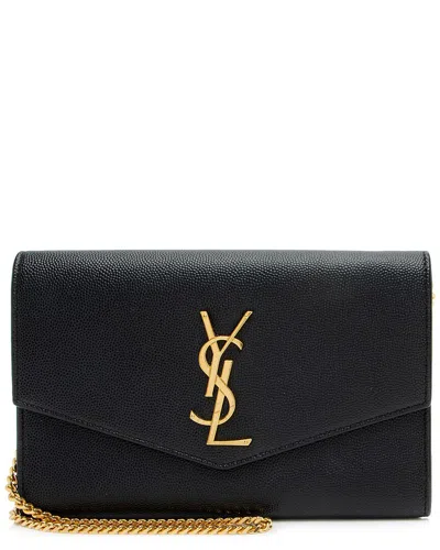 Saint Laurent Uptown Leather Chain Wallet Bag <br/><br/> In Black