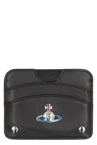 Vivienne Westwood Portacarte Orb Plaque In Inglese È Card Holder Orb Plaque. In Black