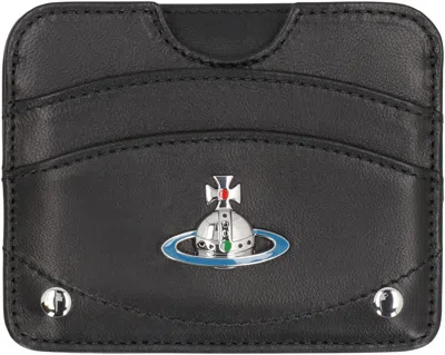 Vivienne Westwood Portacarte Orb Plaque In Inglese È Card Holder Orb Plaque. In Black