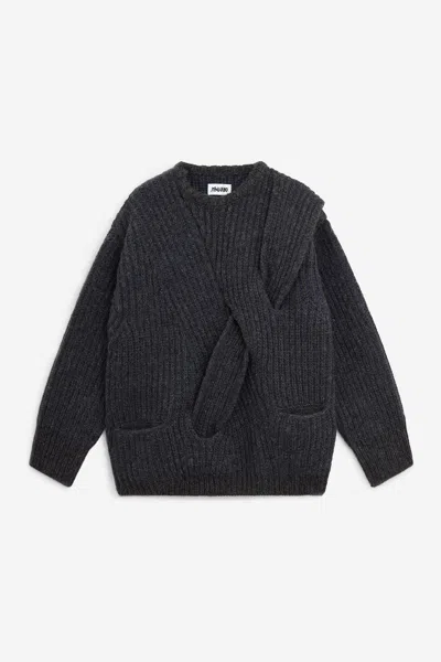 Magliano Cropped Roundneck Knitwear In Gray