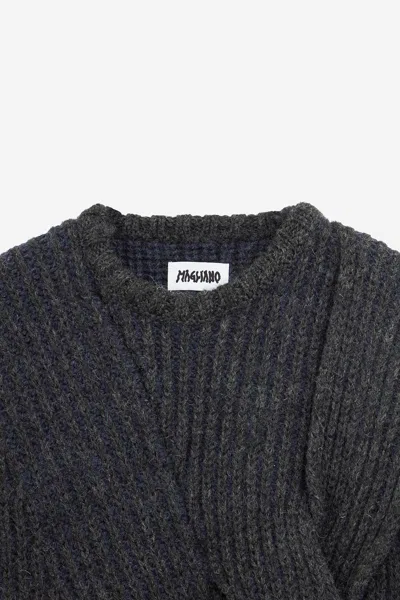 Magliano Cropped Roundneck Knitwear In Gray