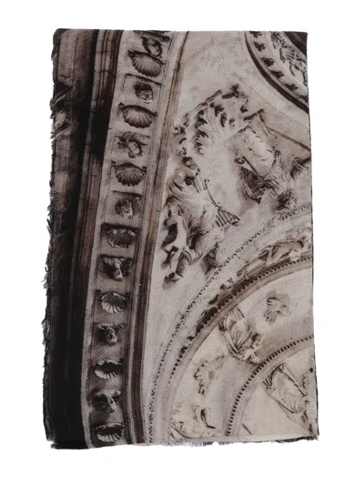 Faliero Sarti Church Of Santa Maria-print Scarf In Gray