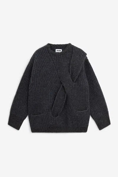 Magliano Cropped Roundneck Knitwear In Gray