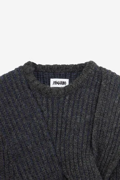 Magliano Cropped Roundneck Knitwear In Gray