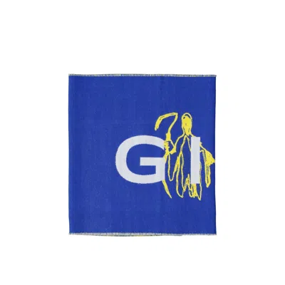 Givenchy Logo Wool Scarf Men In Blue