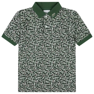 Lacoste Boys   Tossed Croc Polo In Green