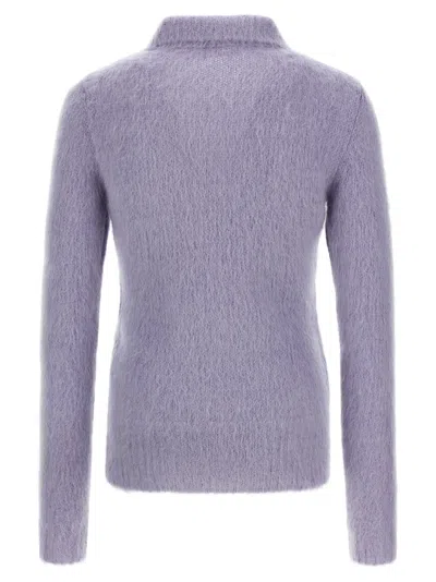 Gucci Cardigan In Brushed Mohair Wool In Purple
