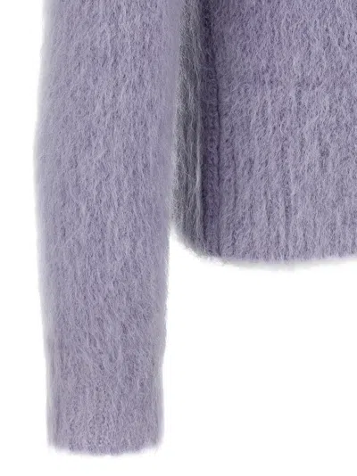 Gucci Cardigan In Brushed Mohair Wool In Purple