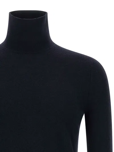 Gucci Dark Blue High Neck Sweater In Black