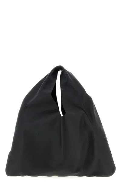 The Row Womens Bindle Small Leather Top Handle Bag Black