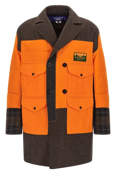 Junya Watanabe Filson Collaboration Patchwork Design Coat In Brown