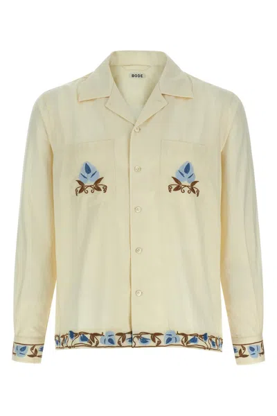 Bode Cream Cotton Nouveau Vine Shirt In Neutral