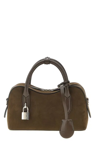 Stella Mccartney Stella Ryder Small Faux Suede Top Handle Bag In Brown