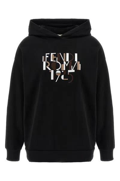 Fendi Women Oversize Cotton Sweatshirt In Black