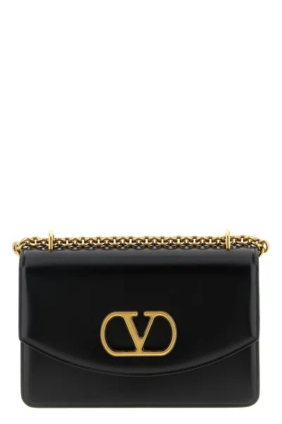 Valentino Luxe Leather Crossbody Bag In Black